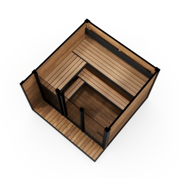 Preview: Outdoor-Sauna Fabius aus hochwertigem Thermoholz